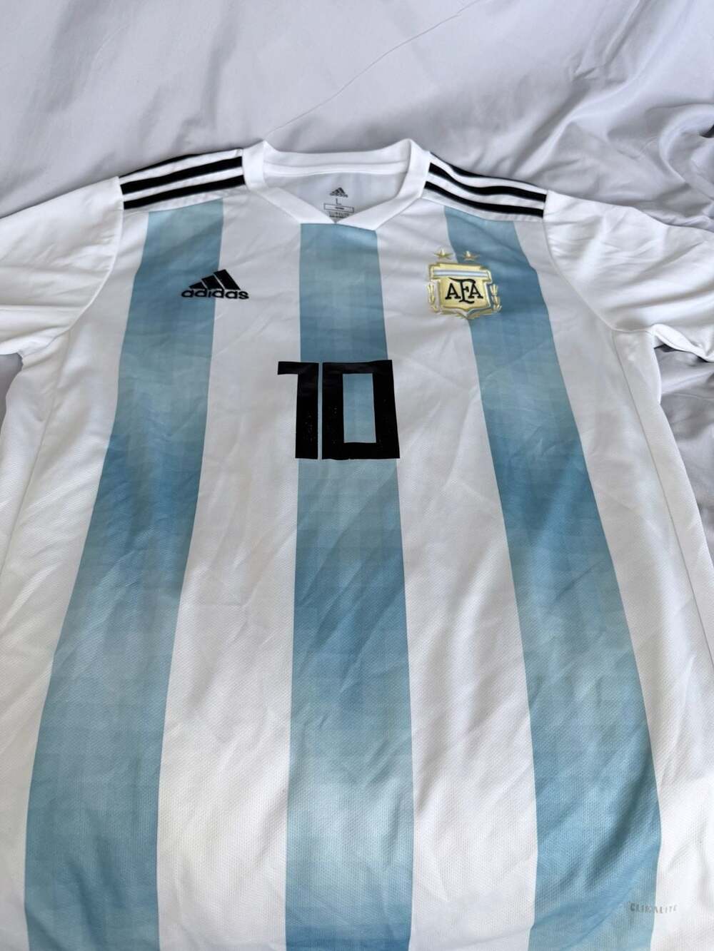 Adidas Argentina Home Jersey Size L Messi 10 2018 World Cup